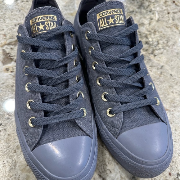 Converse All Star Blue Sneakers with Gold Details Limited edition Size 9 Woman - Picture 9 of 10